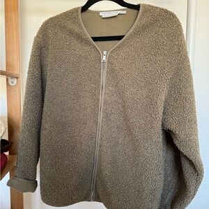 Maison Simons Olive Green Sherpa Zip Jacket